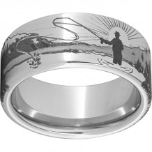 Serinium Pipe Cut Band with Sunrise Laser Engraving