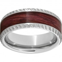 Serinium Pipe Cut Band with Cabernet Barrel Aged Inlay & Notched Finish