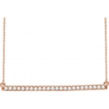 14K Rose 1/3 CTW Diamond Bar 16-18 Necklace