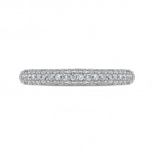 Shah Luxury 14K White Gold Round Diamond Wedding Band