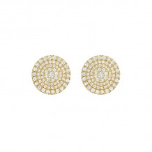 Henri Daussi 18k Yellow Gold Diamond Stud Earrings