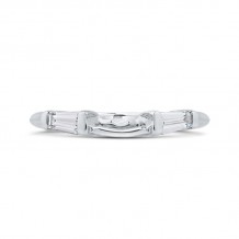 Shah Luxury 14K White Gold Baguette Diamond Wedding Band