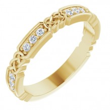 14K Yellow 1/6 CTW Diamond Celtic-Inspired Anniversary Band