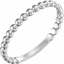 Platinum 2 mm Stackable Bead Ring