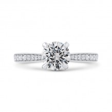 Shah Luxury 14K White Gold Diamond Engagement Ring with Euro Shank (Semi-Mount)