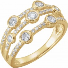 14K Yellow 3/4 CTW Diamond Negative Space Ring