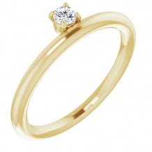 14K Yellow 1/10 CT Diamond Stackable Ring
