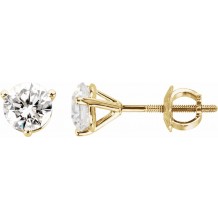 14K Yellow 1 1/2 CTW Diamond Earrings