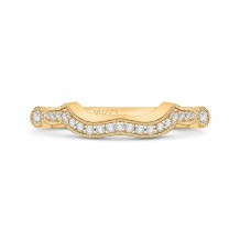 Shah Luxury 14K Yellow Gold Round Diamond Wedding Band