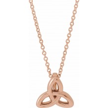 14K Rose Celtic-Inspired Trinity 16-18 Necklace