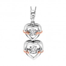 Gems One Silver (SLV 995) Pink & Diamonds Stunning Neckwear Pendant - 1/10 ctw