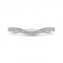 Shah Luxury 14K White Gold Round Diamond Wedding Band