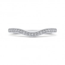 Shah Luxury 14K White Gold Round Diamond Wedding Band