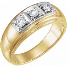 14K Yellow & White 1/3 CTW Diamond Ring