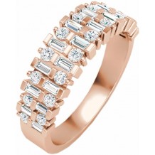 14K Rose 3/4 CTW Diamond Anniversary Band