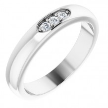 14K White .08 CTW Diamond Three-Stone Anniversary Band