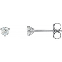 14K White 1/5 CTW Diamond Stud Earrings