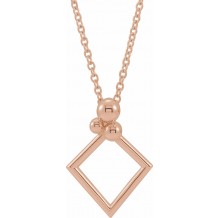 14K Rose Geometric 16-18 Necklace