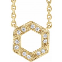 14K Yellow .06 CTW Diamond Geometric 16-18 Necklace