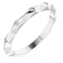 14K White .08 CTW Diamond Stackable Anniversary Band