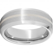 Serinium Beveled Edge Band with a 1mm Sterling Silver Inlay