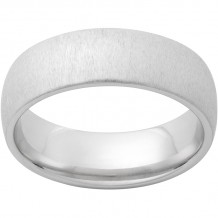 Serinium Domed Band with Cross-Satin Finish