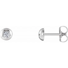 Platinum 1/8 CTW Diamond Domed Stud Earrings