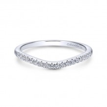 Gabriel & Co. 14k White Gold Contemporary Curved Wedding Band