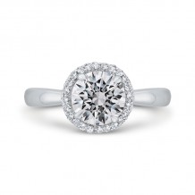 Shah Luxury 14K White Gold Diamond Halo Engagement Ring (Semi-Mount)