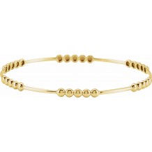 14K Yellow 3.66 mm Beaded Bangle 7 Bracelet