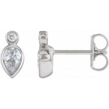 14K White 1/3 CTW Diamond Bezel-Set Earrings
