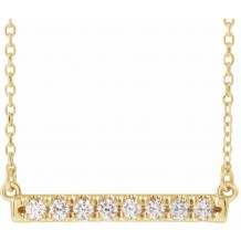 14K Yellow 1/4 CTW Diamond French-Set Bar 18 Necklace