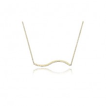 14K Yellow Gold Hammered Wave Necklace