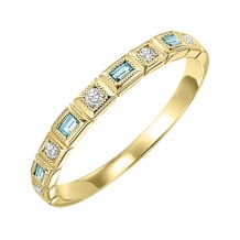 Gems One 10Kt Yellow Gold Diamond (1/12Ctw) & Aquamarine (1/8 Ctw) Ring