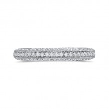 Shah Luxury 14K White Gold Round Diamond Half-Eternity Wedding Band