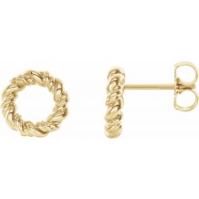 14K Yellow 9.4 mm Circle Rope Earrings