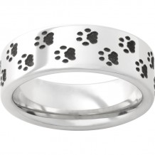 Serinium Pipe Cut Band with Cougar Tracks Laser Engraving