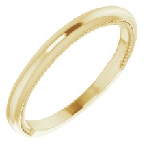 14K Yellow Milgrain Matching Band