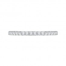 Shah Luxury Round Diamond Half-Eternity Wedding Band with Euro Shank In 14K White Gold