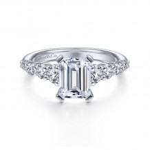 Gabriel & Co. 14k White Gold Contemporary Straight Engagement Ring