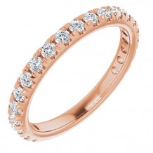 14K Rose 5/8 CTW Diamond French-Set Anniversary Band