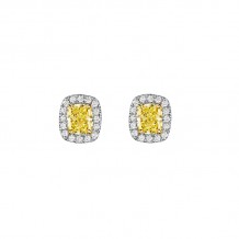 Henri Daussi 18k Yellow Gold Diamond Stud Earrings