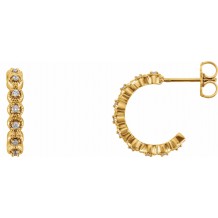 14K Yellow 1/6 CTW Diamond 15.1 mm Hoop Earrings