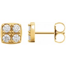 14K Yellow 1/2 CTW Diamond Earrings