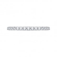 Shah Luxury 14K White Gold Round Diamond Wedding Band