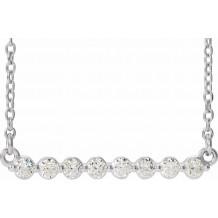 14K White 1/4 CTW Diamond Bar 18 Necklace
