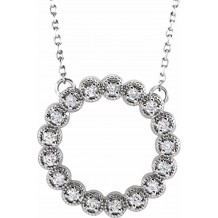 14K White 1/4 CTW Diamond Circle 16-18 Necklace