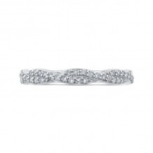 Shah Luxury 14K White Gold Round Diamond Crossover Wedding Band