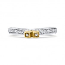 Shah Luxury Round Diamond Wedding Band In 14K Two Tone-Gold