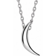 14K White Crescent 16-18 Necklace